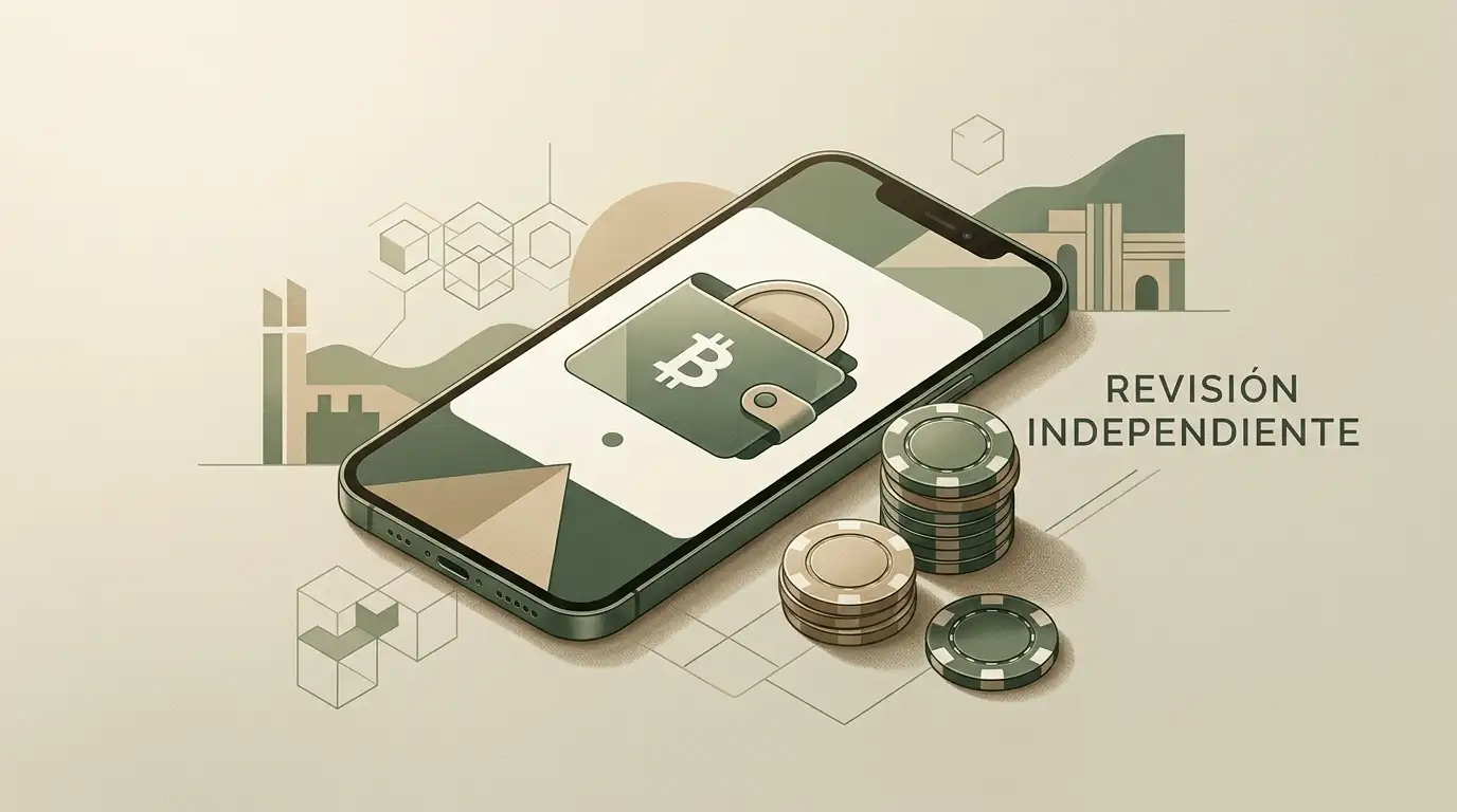Ilustración editorial sobre casino en línea, criptomonedas y contexto colombiano